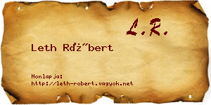 Leth Róbert névjegykártya